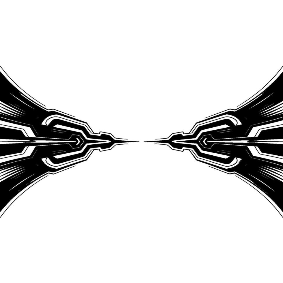 Tech Abstract Black White Geometric on White Background vector