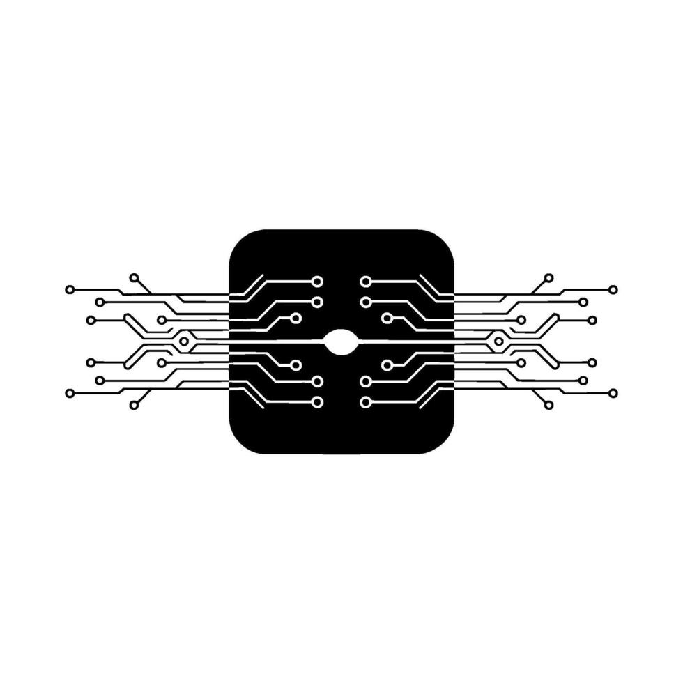 Abstract Circuit Board With Glowing Center, Technology Background vector