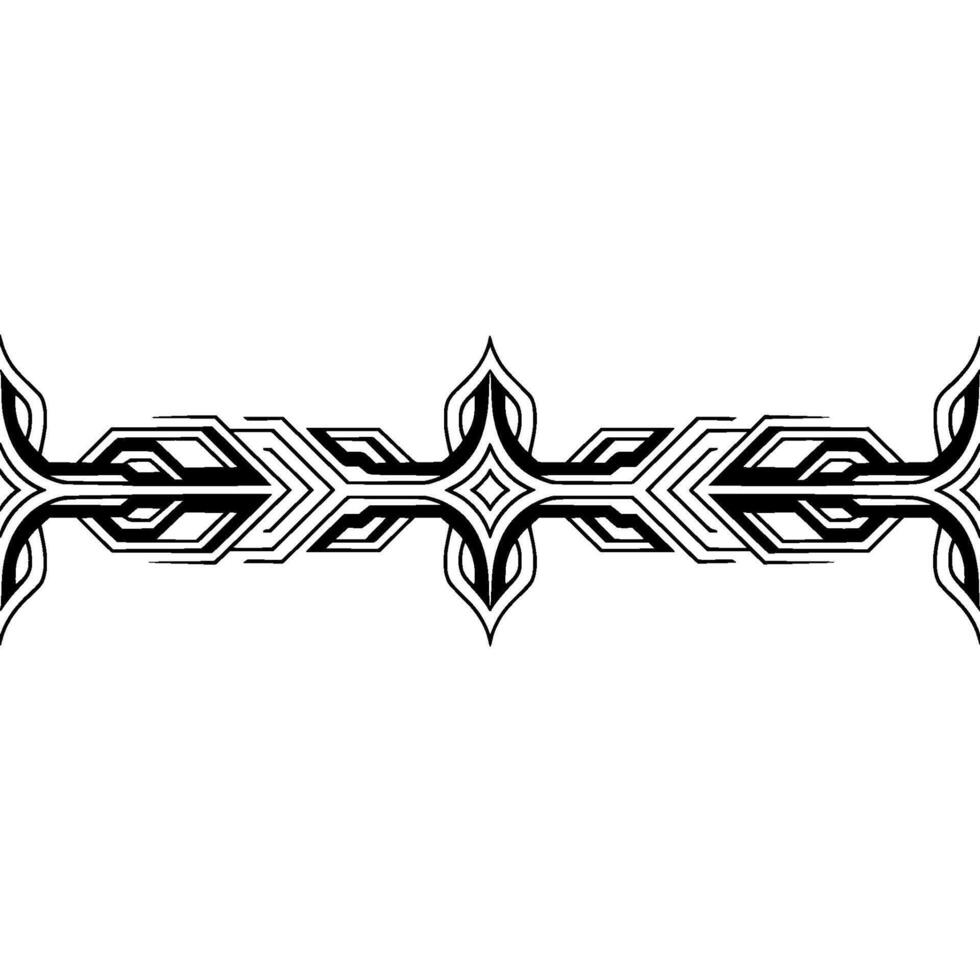 Geometric Border Ornament, Black and White Abstract vector