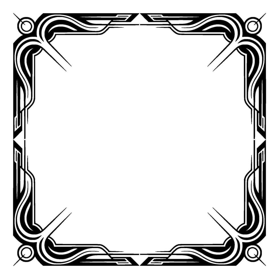 Art Nouveau Frame Elegant Black White Border vector