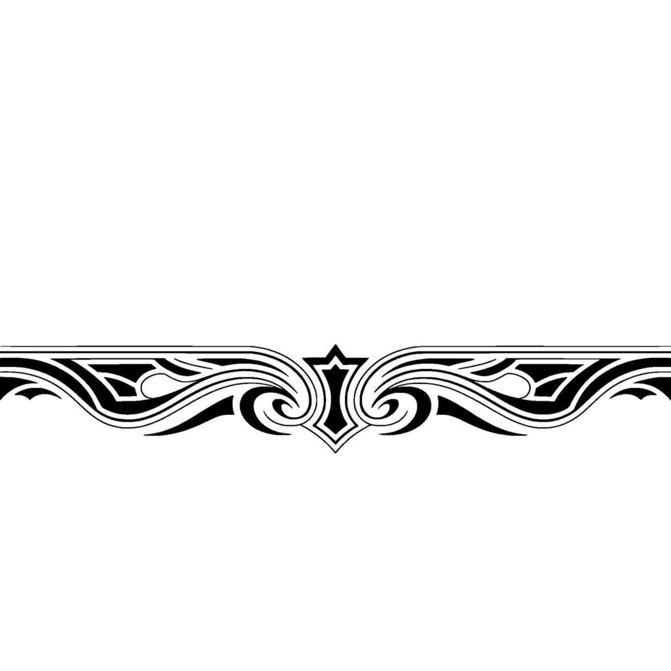 Ornamental Black White Border , Geometric Tribal Pattern vector