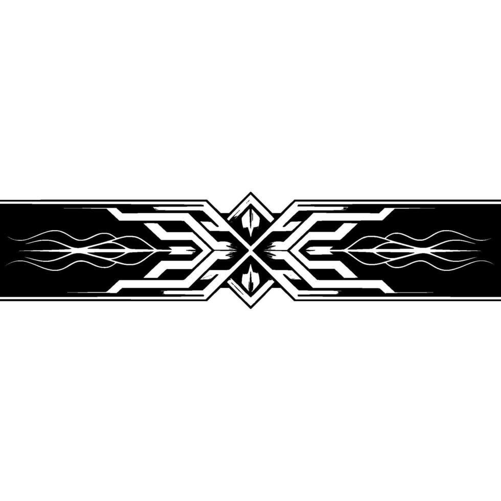 Geometric Abstract Band, Black and Silver, Modern vector