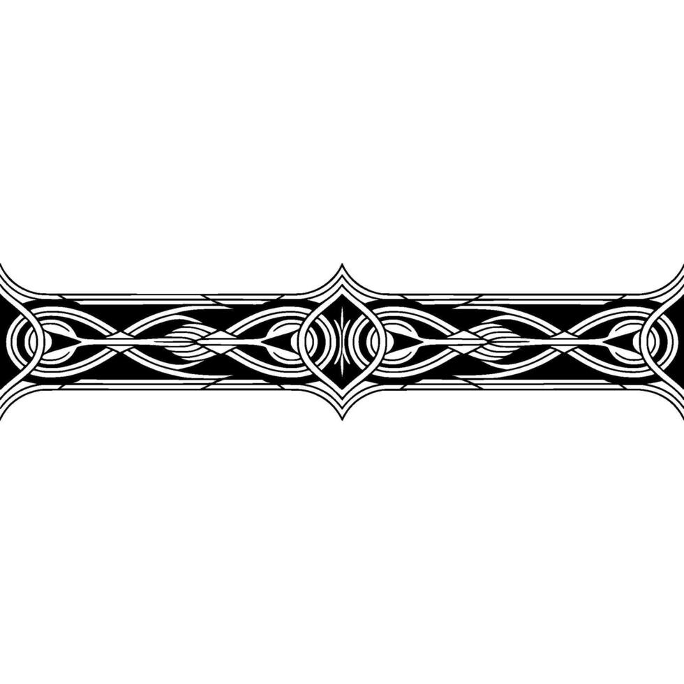 Elegant Celtic Ornament Black White Decorative Border vector