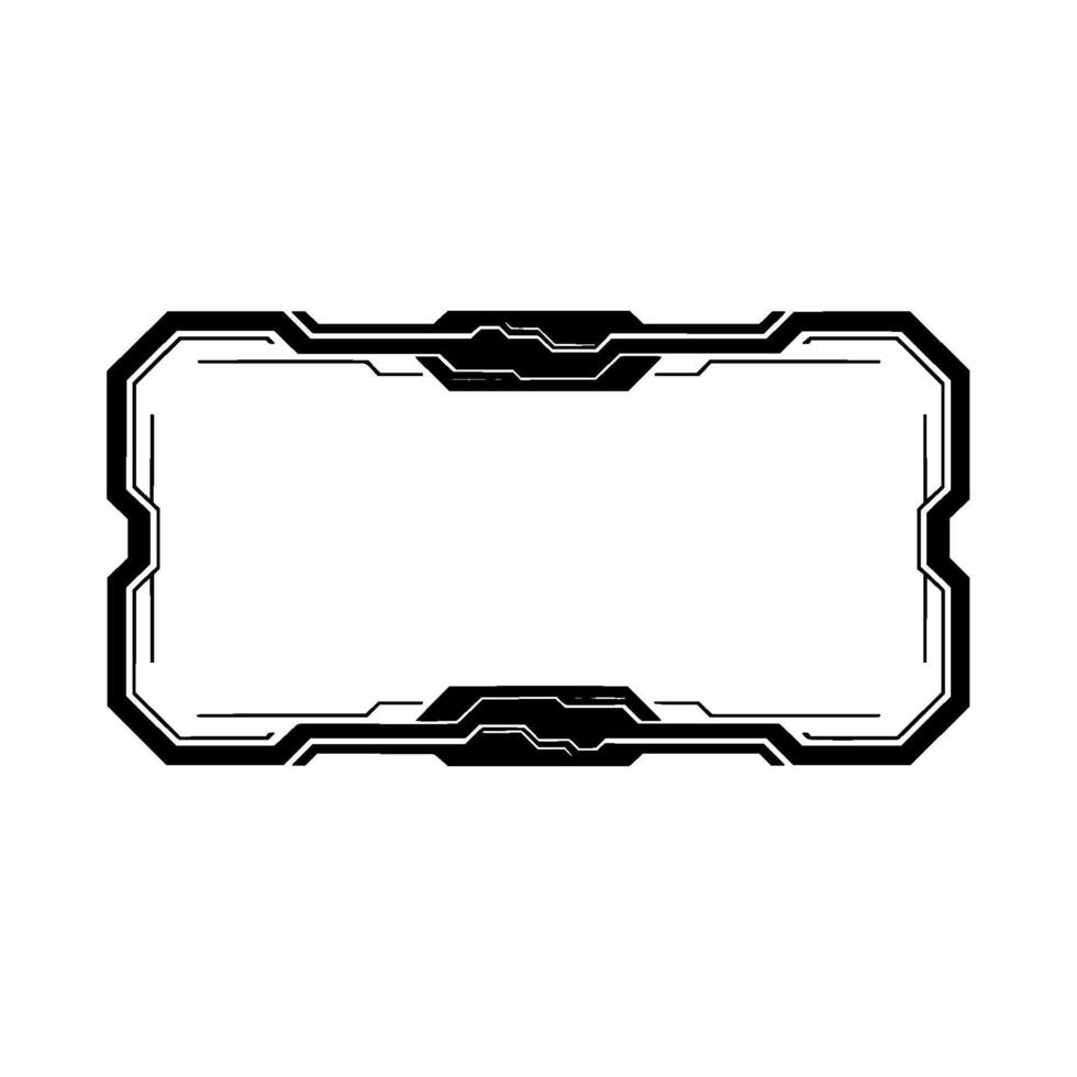Futuristic Ui Frame Template Black Tech Border on Gradient Background vector
