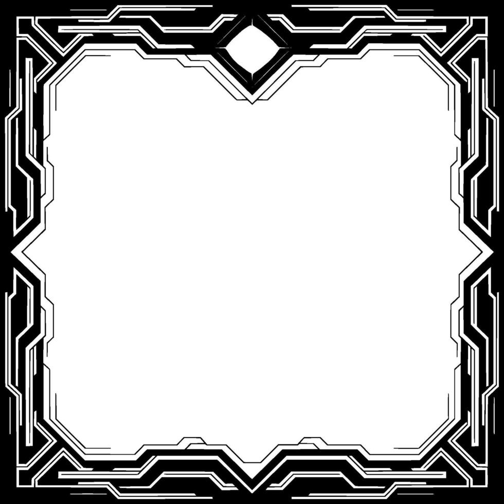 Futuristic Tech Frame Geometric Border With Blank Space vector