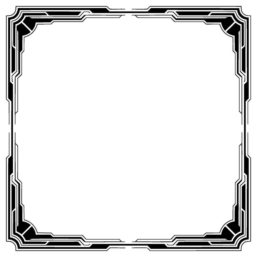 Decoinspired Frame, Elegant Geometric Border on White vector