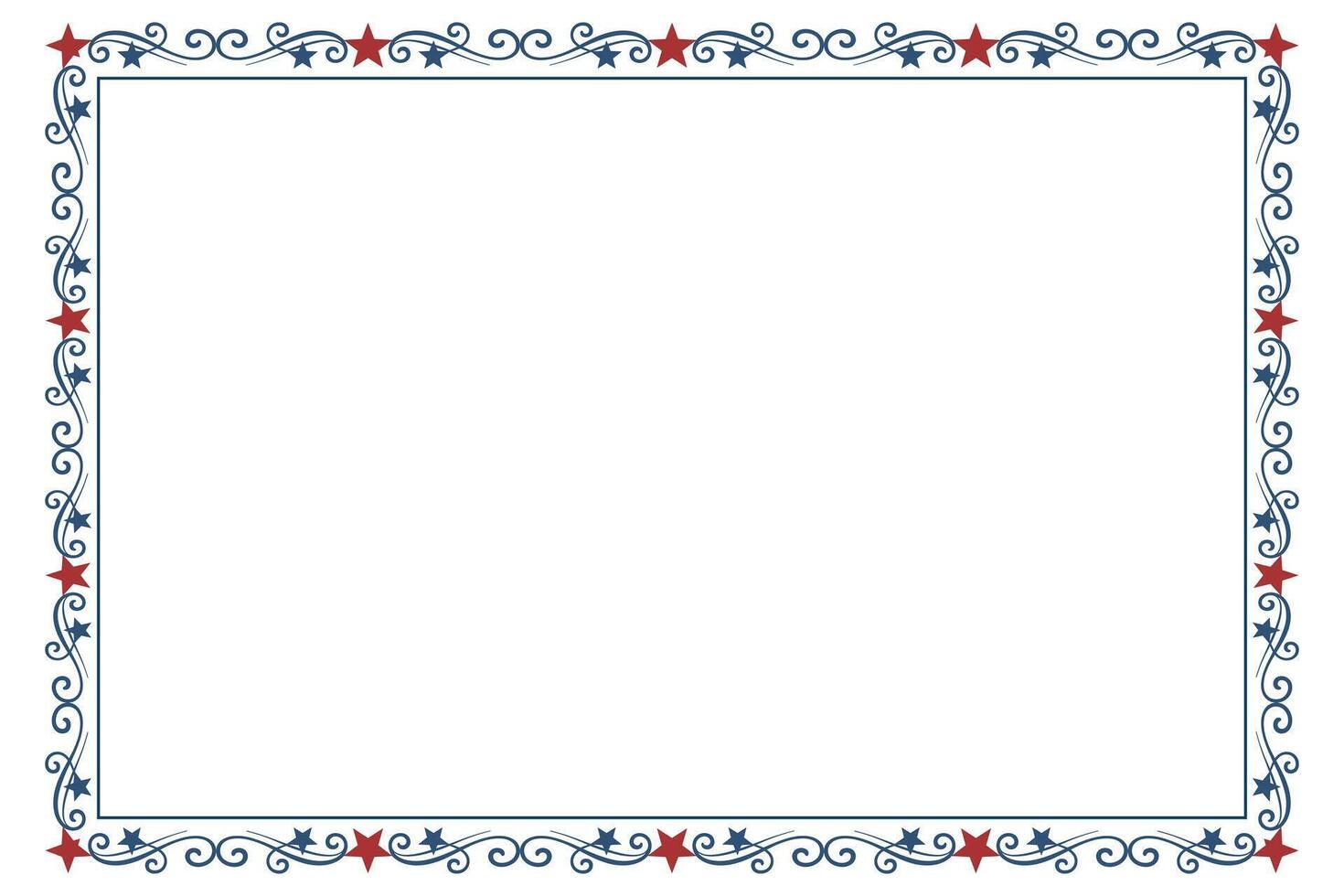 Square Frame with Patriotic Swirls vector