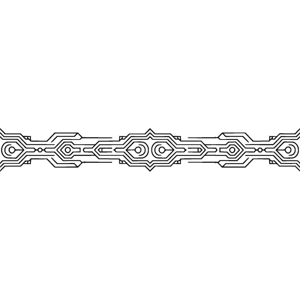 Minimalist Tech Border Circuit Board on White Background vector