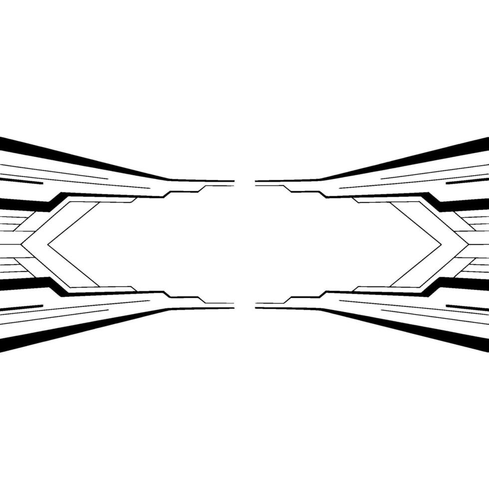 Minimalist Tech Abstract Geometric Black Lines on White Background vector