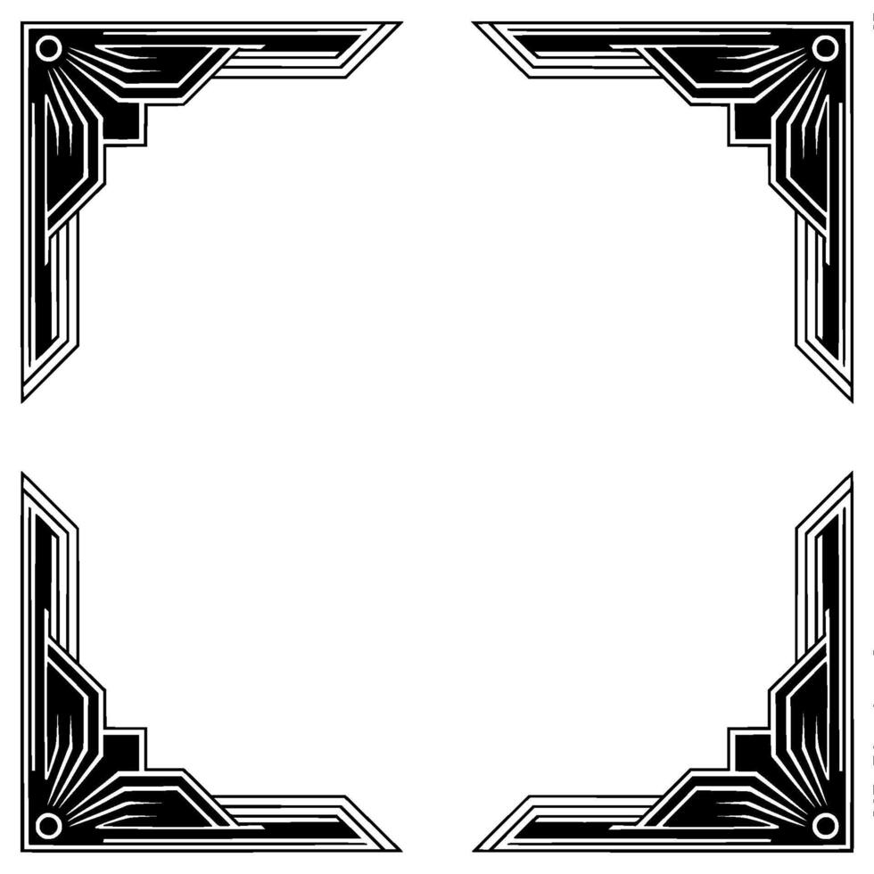 Art Deco Frame Elegant Geometric , White Space for Copy vector