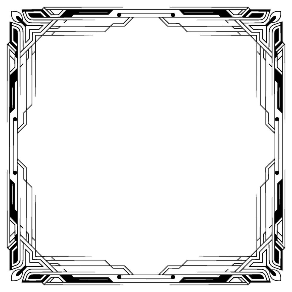 Art Deco Frame Geometric Border, Minimalist Aesthetic, Blank Space vector