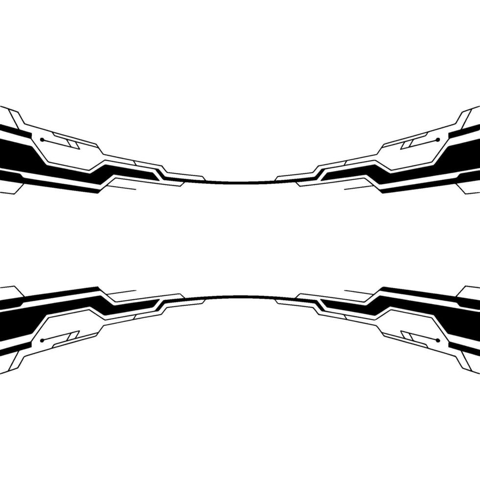 Futuristic Tech Frame Black and White Circuitry on Gradient Background vector