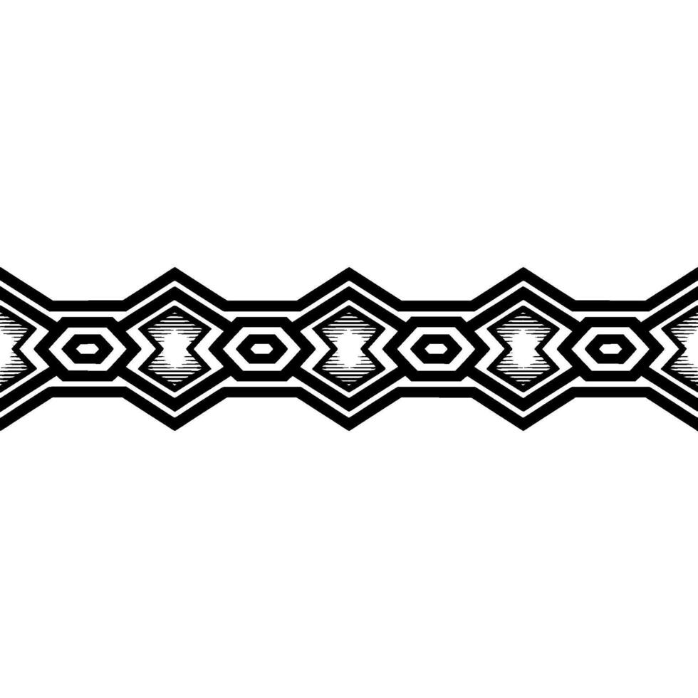 Geometric Black and White Border Modern Tribal Element vector