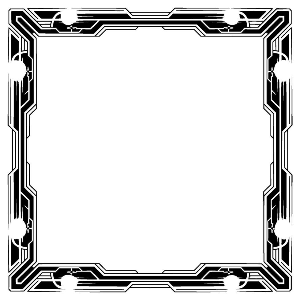 Sleek Geometric Frame, Black White Tech for Presentation vector
