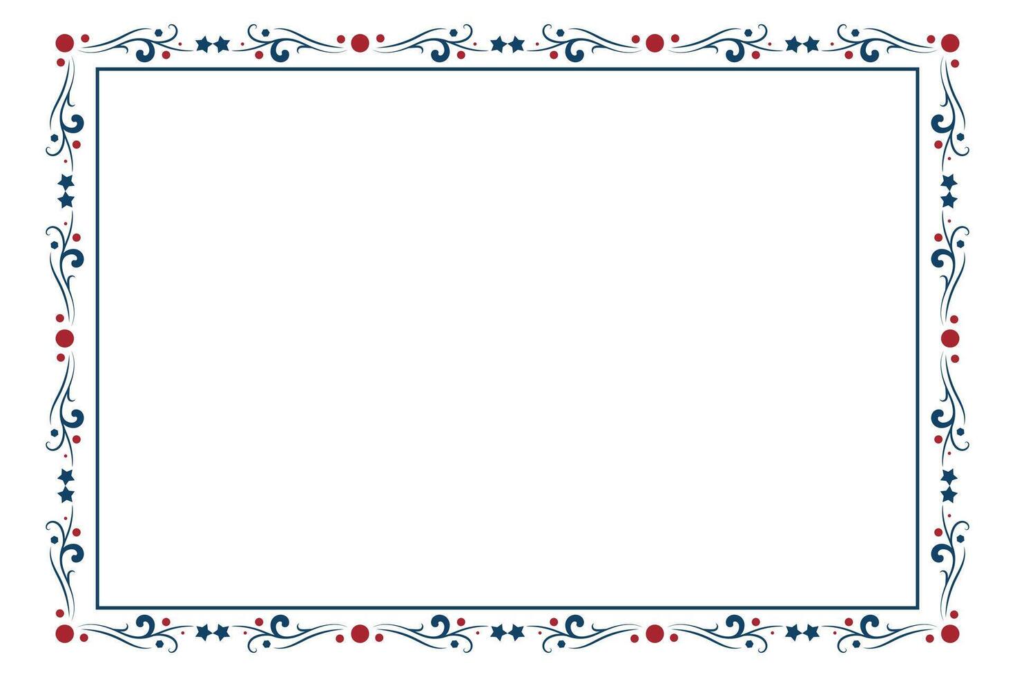 Fancy July Fourth Border with Ornamental Lines vector