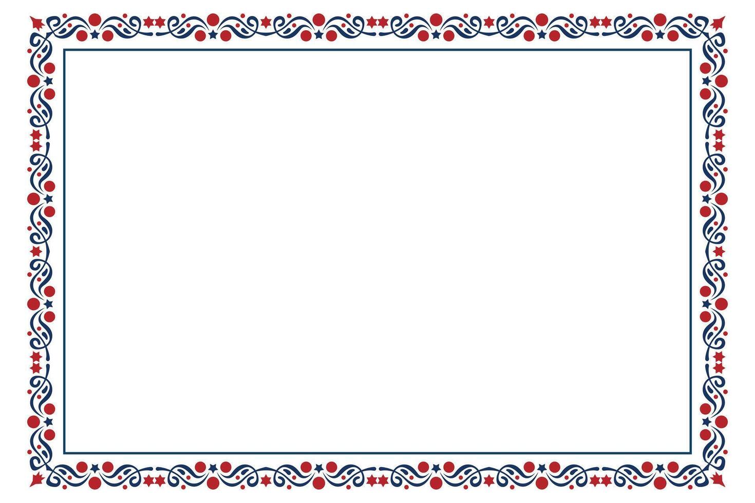 Decorative 4th of July Swirl Frame with Patriotic vector