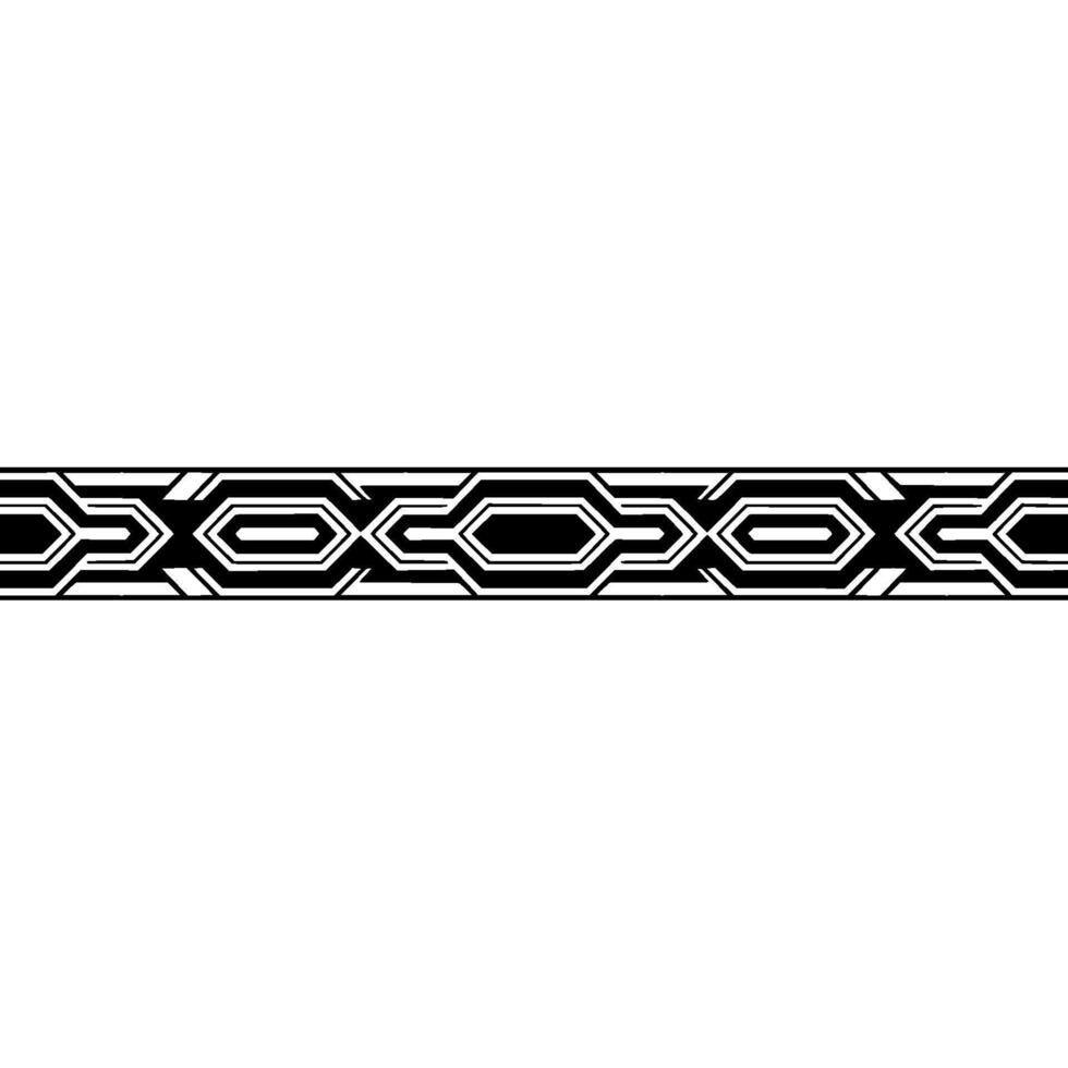 Geometric Black and White Border Pattern, Abstract, Minimalist, Element vector