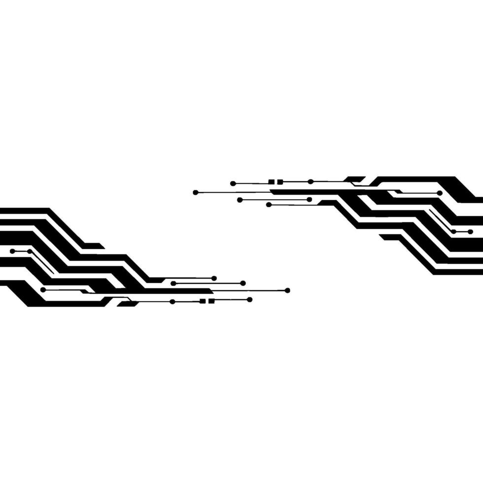 Tech Circuitry Minimalist Black Lines on Gray Background vector