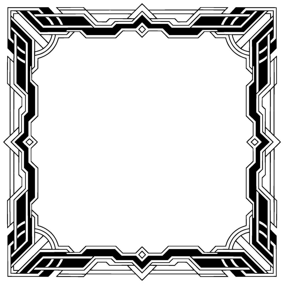 Art Deco Frame, Geometric Border, Elegant , Blank Space vector