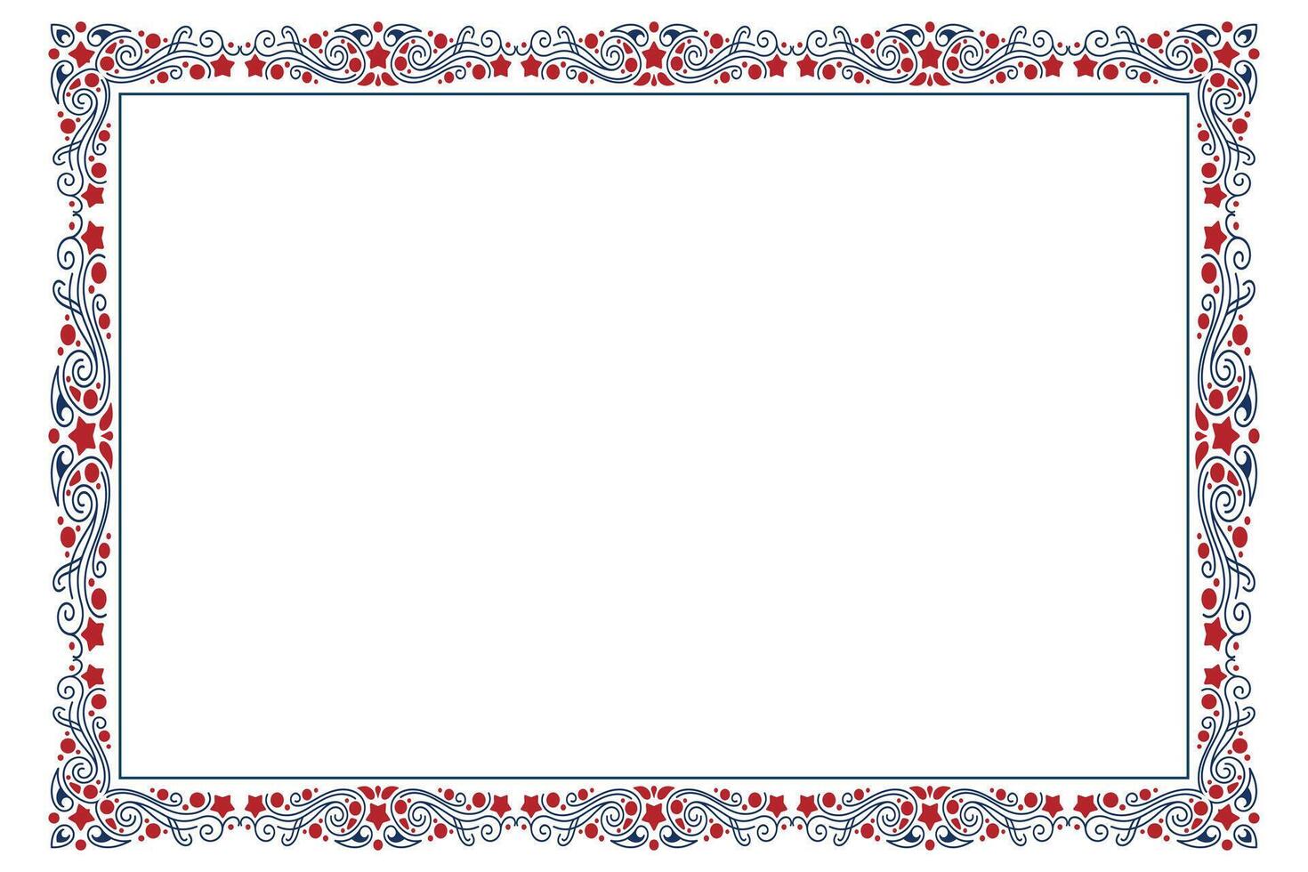Elegant Independence Day Rectangle Frame vector
