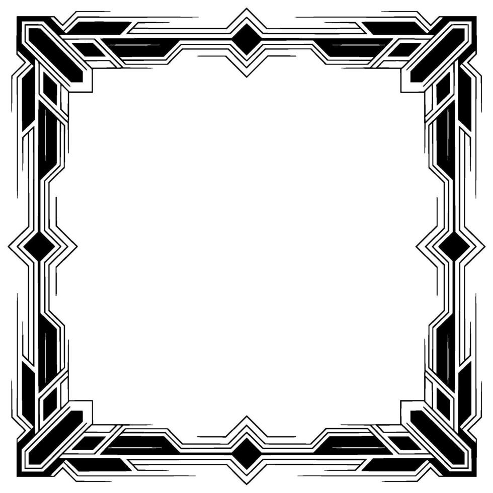Art Deco Border Frame, Geometric , Elegant Blank Space, vector