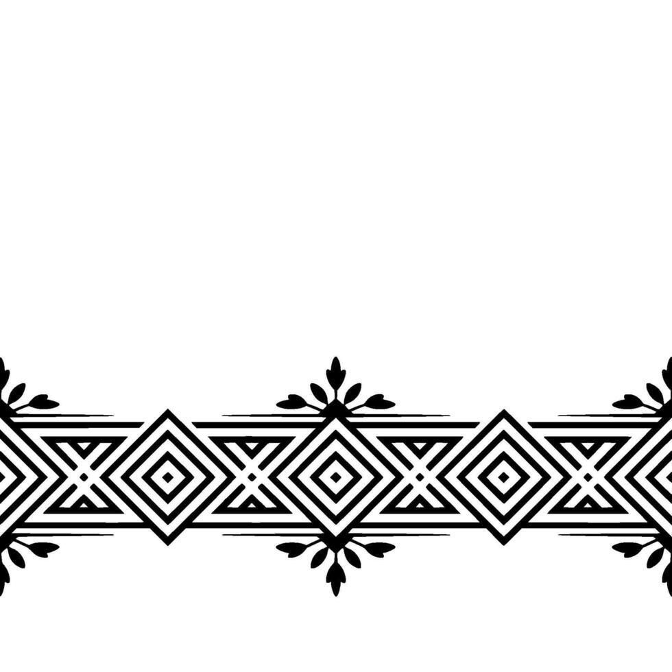 Geometric Border With Floral Accents Minimalist Element vector