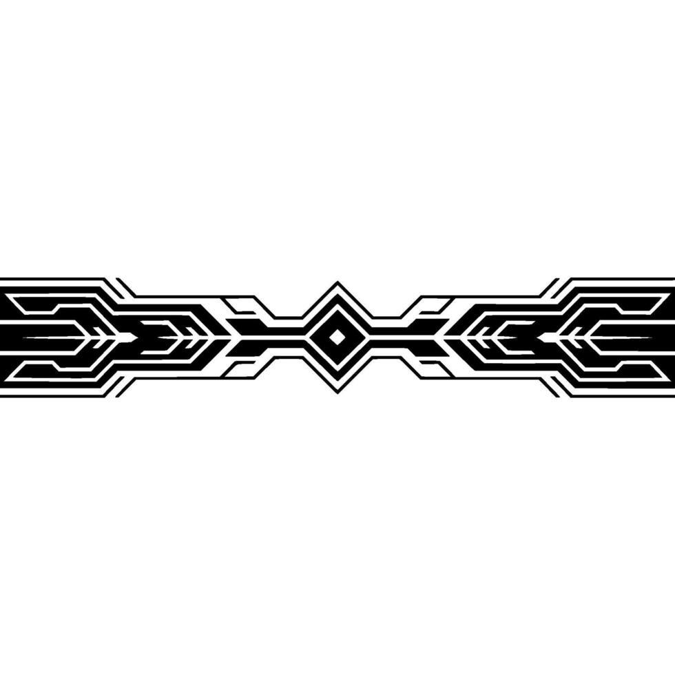 Abstract Geometric Line Art Border, Tech Style vector