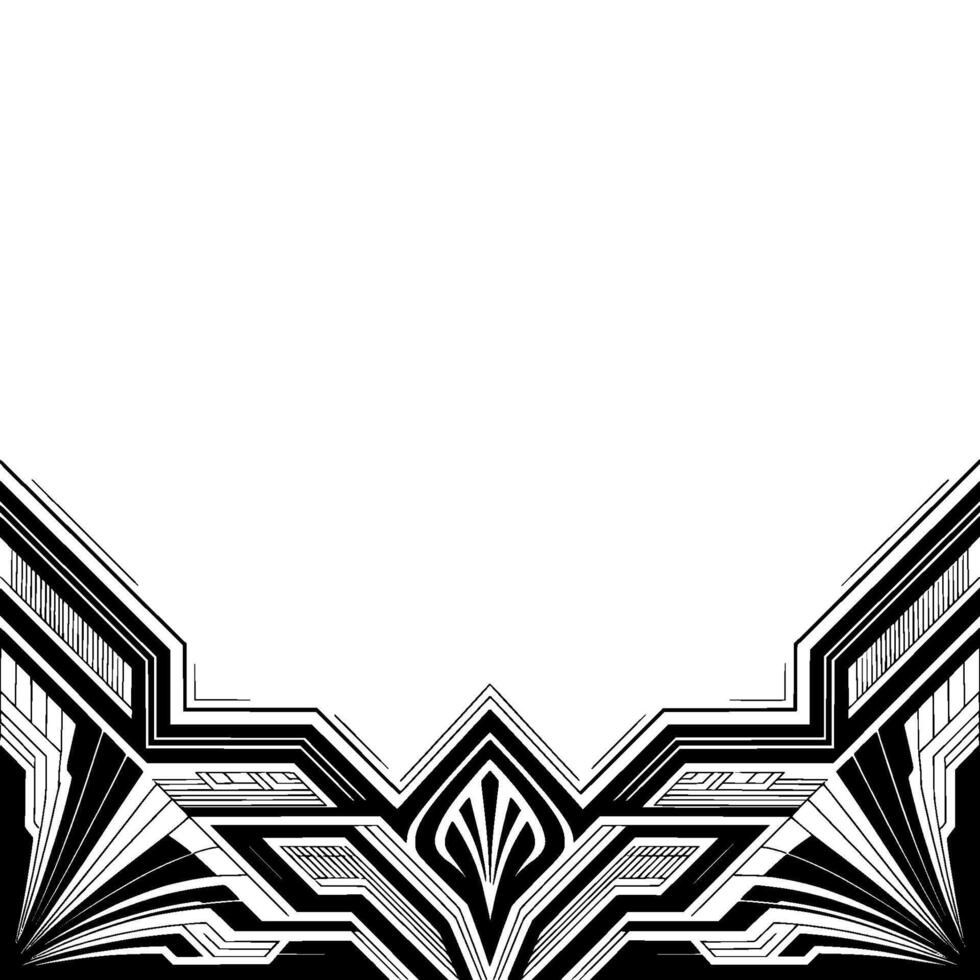 Geometric Art Deco Pattern in Black and White vector