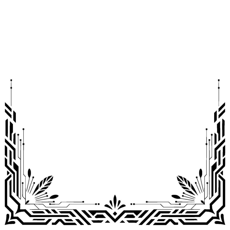 Futuristic Geometric Frame Black White Element for Modern Aesthetics vector