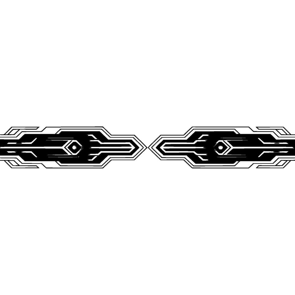 Abstract Tech Border With Geometric , Black and Silver, Modern Background vector