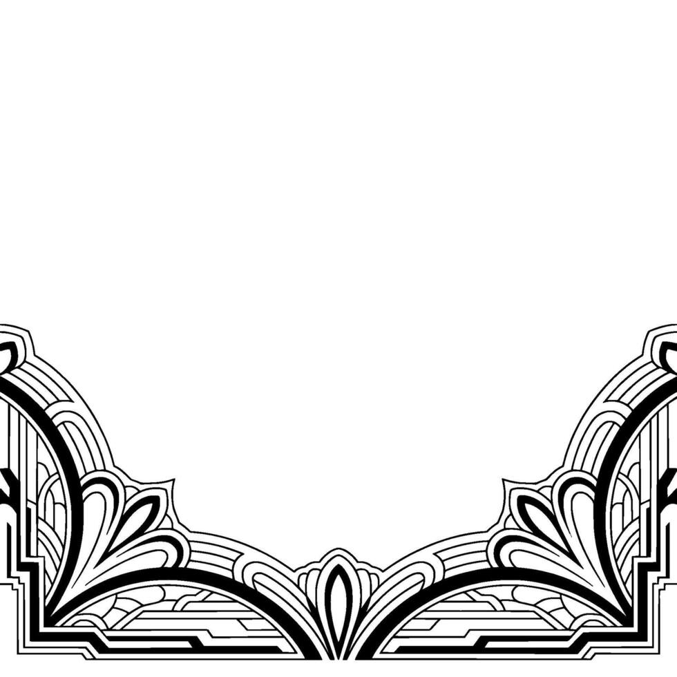 Art Deco Frame Corner Elegant Black and White vector