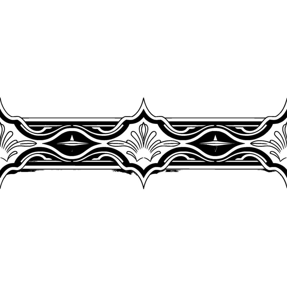 Ornate Art Deco Border , Geometric, Symmetrical on White Background vector