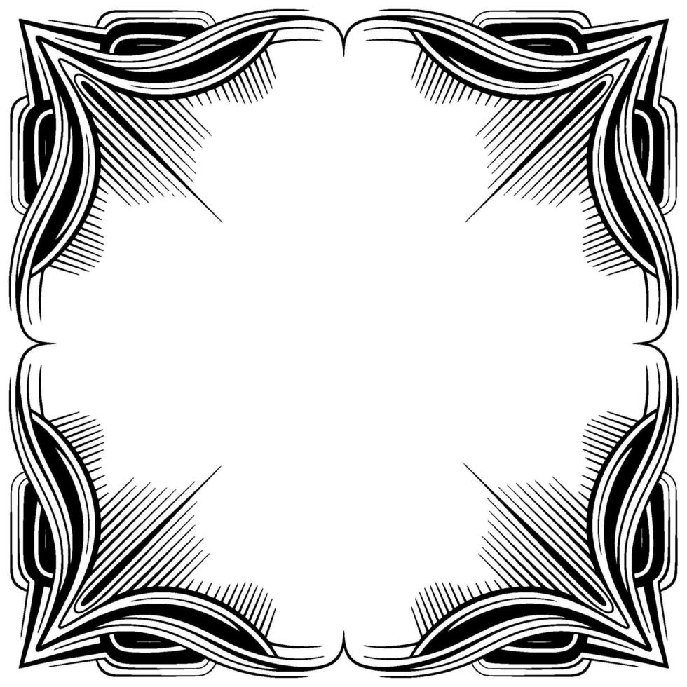 Art Deco Frame, Geometric Black and White Border, Empty Space vector