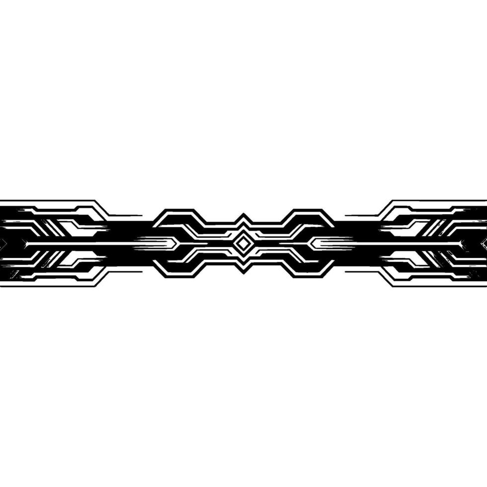 Futuristic Tech Border Element Illustration in Silver and Black on Gradient Background vector