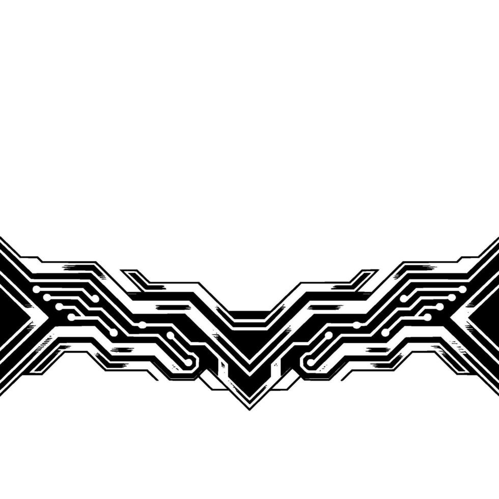 Abstract Tech Circuit Board Elements on White, Minimalist Style vector
