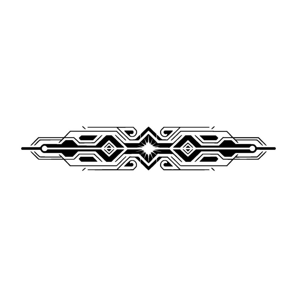 Tech Deco Ornament Black Geometric on Light Background vector
