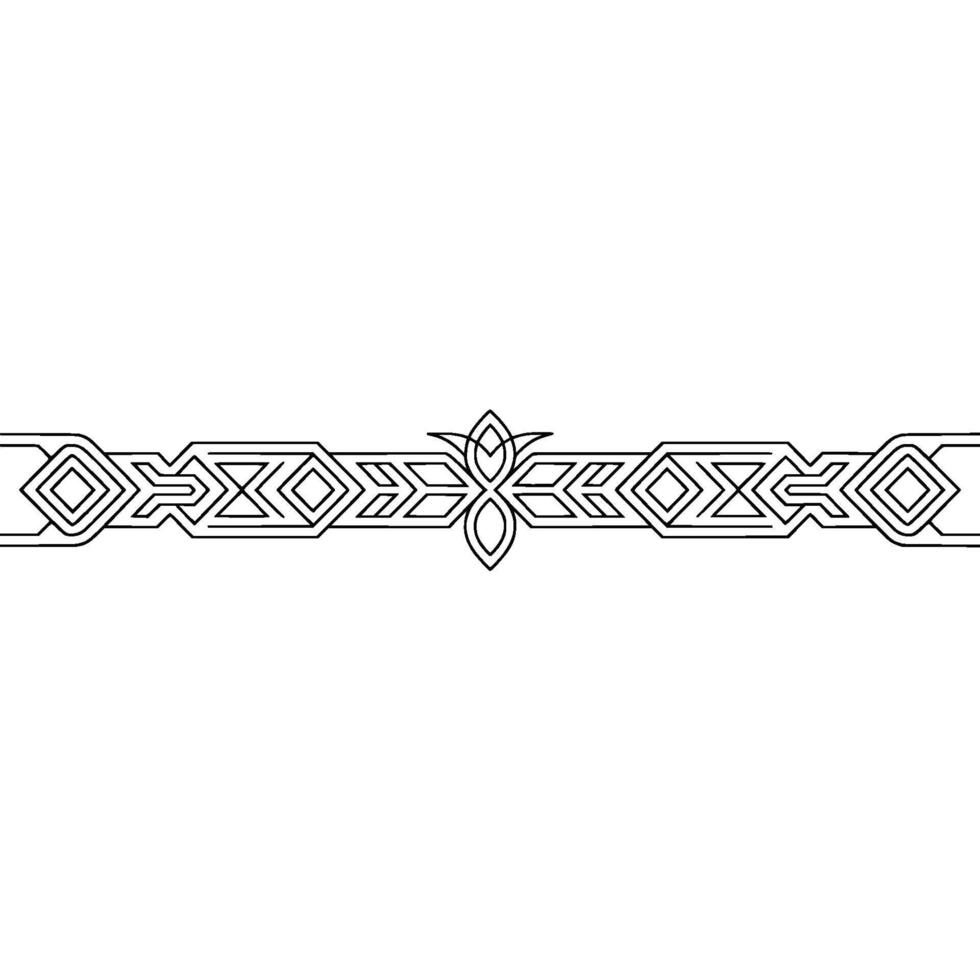 Geometric Border With Floral Element, Modern, Minimalist Style vector