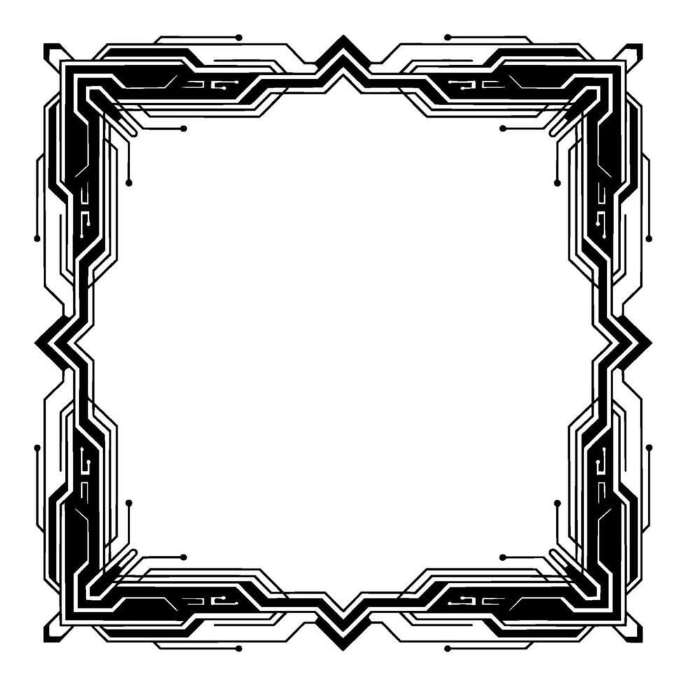 Futuristic Tech Frame Abstract Circuitry , vector