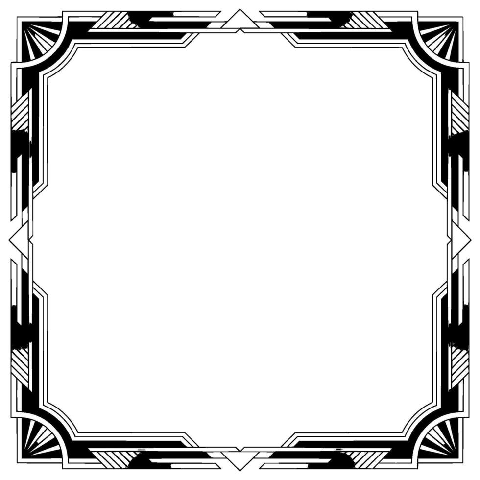 Art Deco Frame Geometric , Elegant Border, Blank Center vector