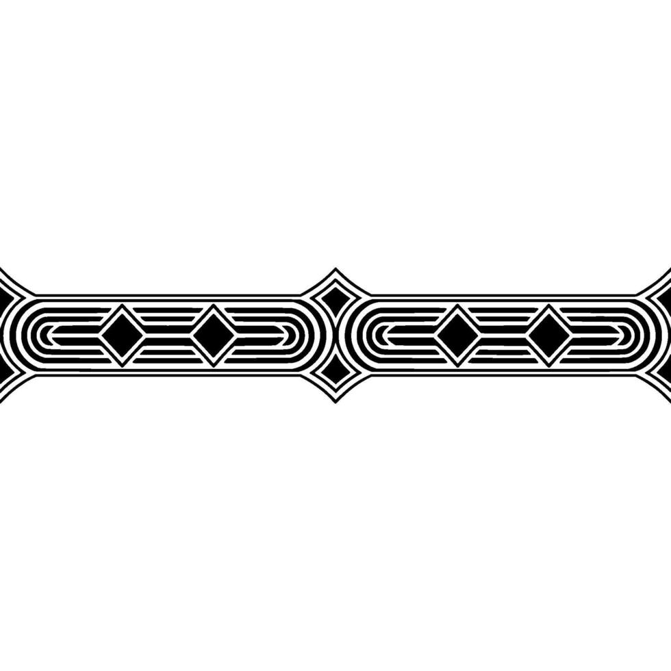 Art Deco Border Ornament on White, Geometric Pattern vector