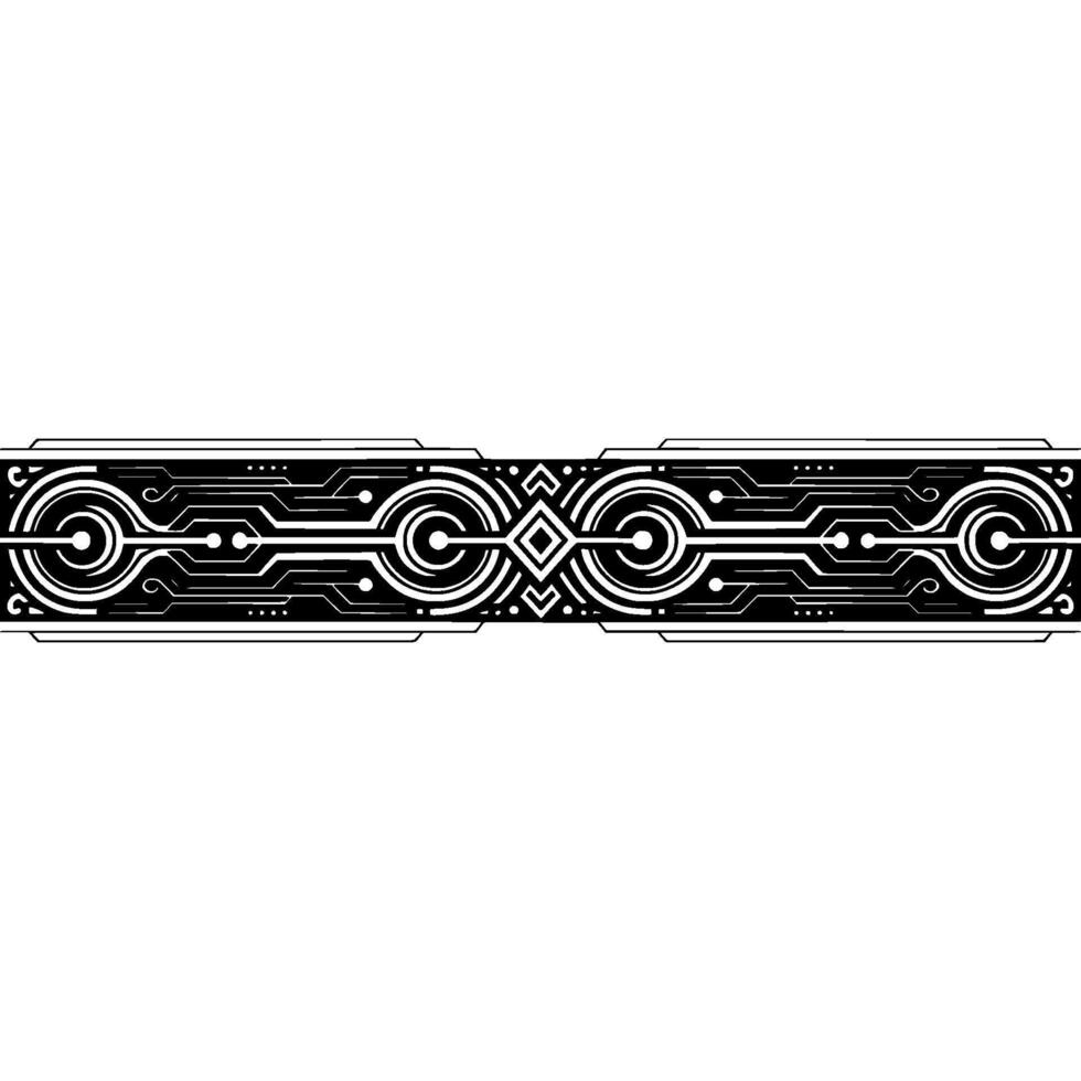 Art Deco Tech Ornament Geometric Border vector