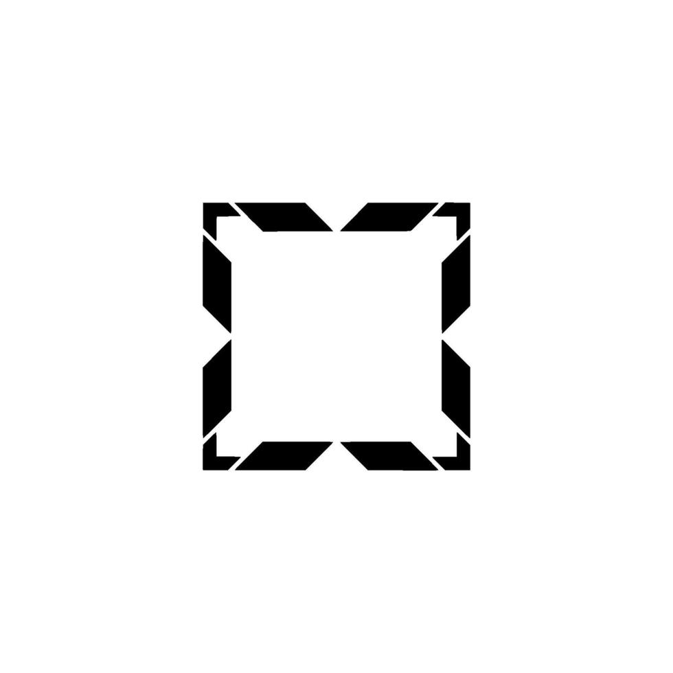 Minimalist Geometric Square Frame, Black and White vector