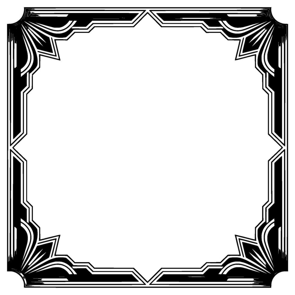 Art Deco Frame , Elegant Border With Geometric Shapes vector