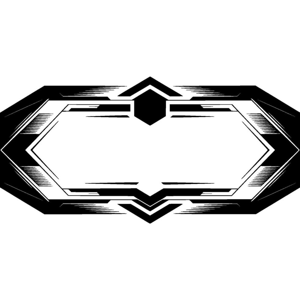 Geometric Tech Frame Futuristic Black and White vector