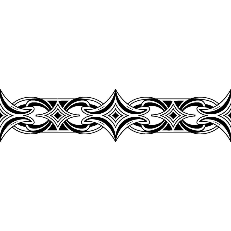Abstract Black and White Ornamental Border Tattoo, Pattern, vector