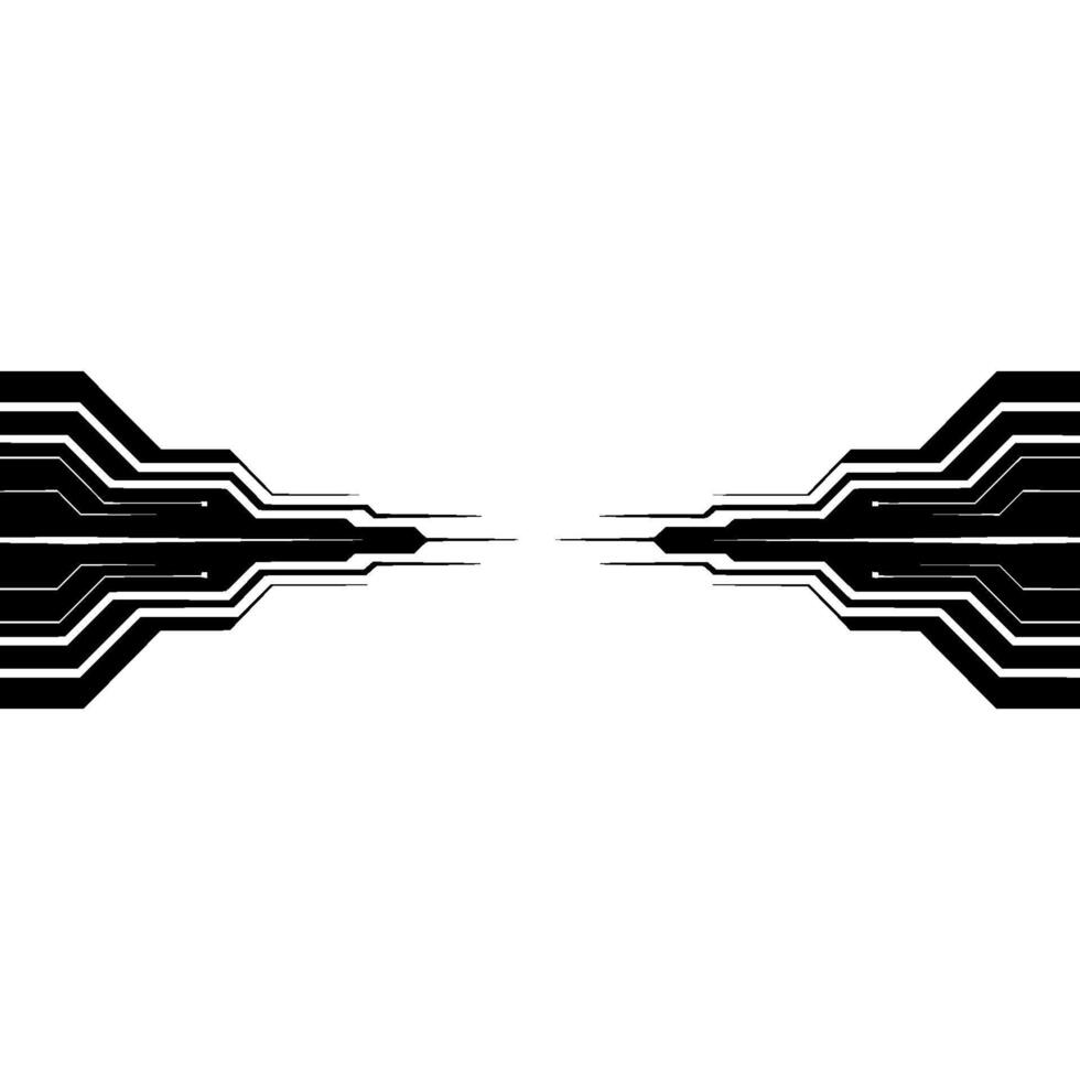 Abstract Tech Circuitry Element, Futuristic, Minimalist, White Space vector