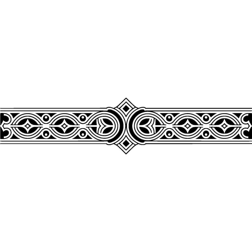 Decorative Black and White Ornamental Border, Element vector