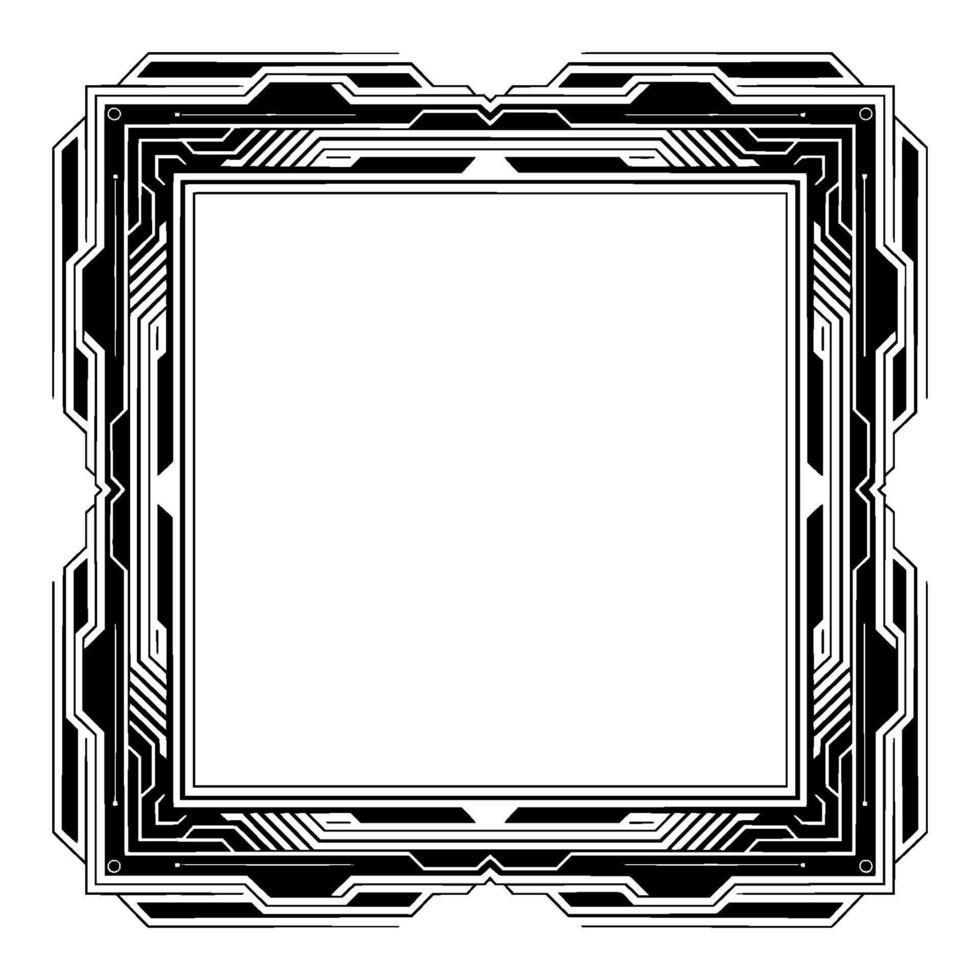 Tech Frame, Futuristic Border, Blank Center, Minimalist vector