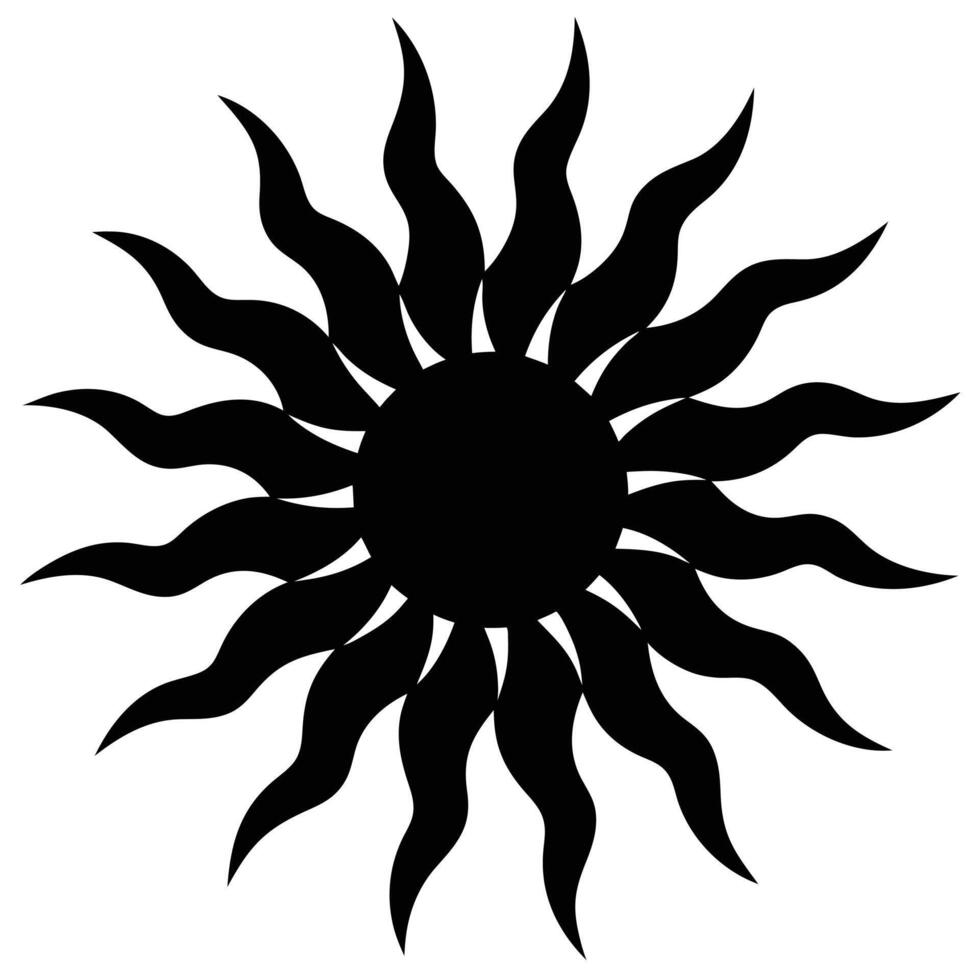 Abstract black and white sun design vector