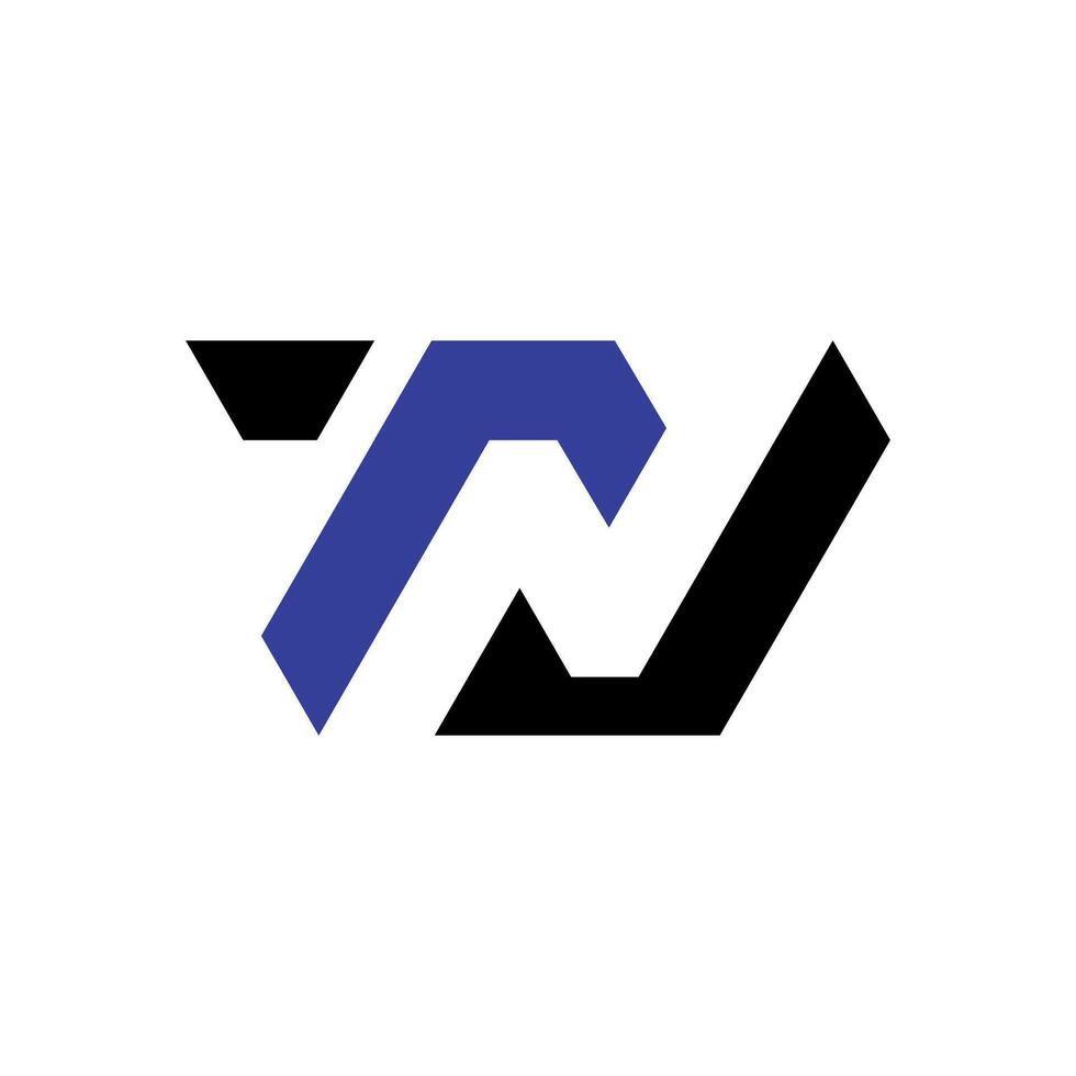 letter T and letter N combination initials logo desig vector